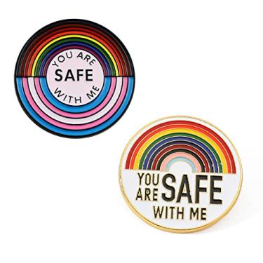 Imagem de Caiyao YOU ARE SAFE WITH ME Alfinetes de broche esmaltado, alfinetes de enfermeira, médicos, estudantes de medicina, broche de arco-íris, alfinetes esmaltados para decoração de roupas, mochila,