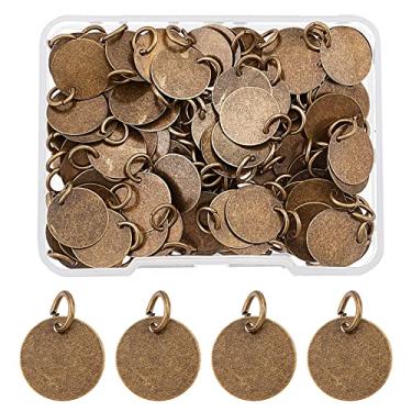 Imagem de SUPERFINDINGS Pingentes de etiqueta em branco para estampagem de latão 12 mm Flat Round Metal Stamps Tags Red Copper Blanks Pingentes para pulseira colar joias DIY Craft Making, Latão