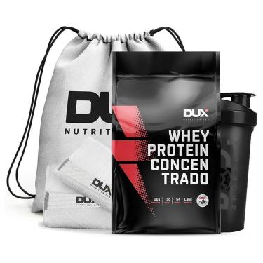 Imagem de WHEY PROTEIN CONCENTRADO 1.8KG + KIT ACADEMIA BRANCO (CHOCOLATE)-Unissex