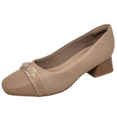 Imagem de Sapato Piccadilly Salto Médio Juta 160077 Nude