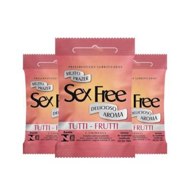 Imagem de Kit 3 Preservativos Delicioso Aroma Sex Free (Único, Tutti-Frutti)