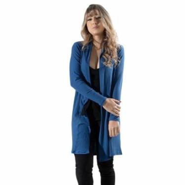 Imagem de Cardigan Kimono Canelado Bella Fiore Manga Longa Roupa Para Inverno Moda Casual-Feminino