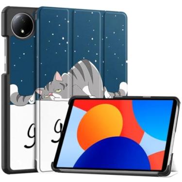 Imagem de Capa para tablet Xiaomi Redmi Pad SE 22.1 cm 2024 couro triplo suporte magnético para tablet Redmi Pad se 22.1 cm capa funda (E, para Redmi Pad SE 8.7)