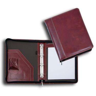 Imagem de Pasta Fichário em Couro Legítimo Vinho