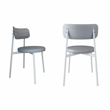 Imagem de Cadeira Kyta Fixa com 4 Pés 50 X 44,7 X 83,8 Cm com 2 Unidades Cinza/Branco