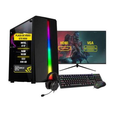 Imagem de Pc gamer Completo I7 4º GTX 1650 Memória 16GB SSD 480GB Monitor - AMOR