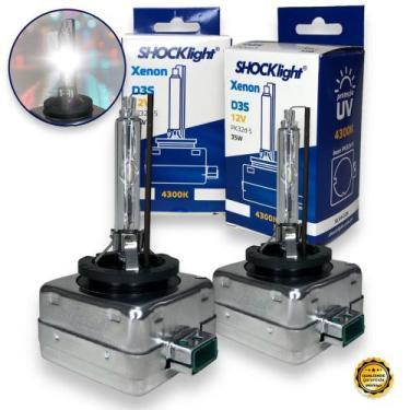 Imagem de Par Lâmpadas Xenon Farol D3S 35W 12V 4300K Base PK32d-5 - ShockLight