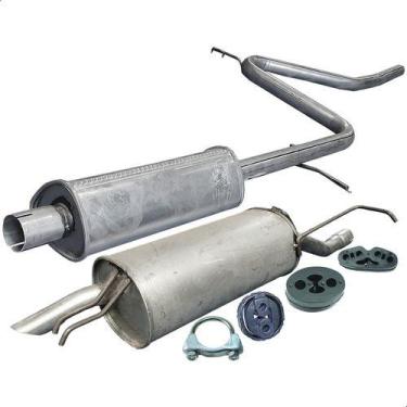 Imagem de Kit Escapamento Abafador+ Traseiro Palio Weekend 1.6 98 A 00 - ScapJá