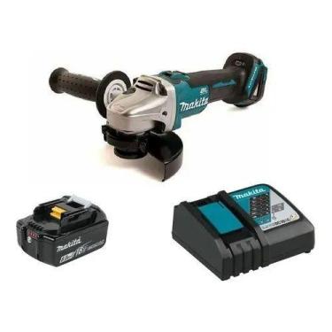 Imagem de Esmerilhadeira Dga504 + Bateria 6 Ah + Carregador Biv Makita, Bivolt