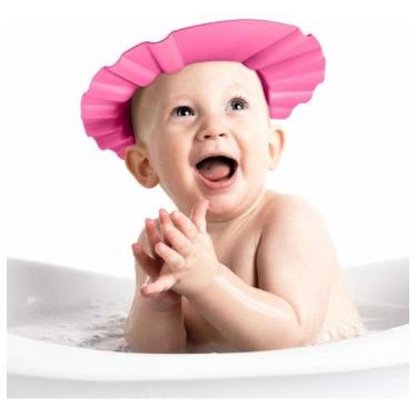 Imagem de Chapéu De Banho Protetor Viseira Lava Cabeça Bebês Crianças - I Love N