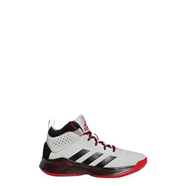 Imagem de adidas Tênis de basquete infantil unissex Cross Em Up 5 Wide, Cinza/preto/escarlate, 21