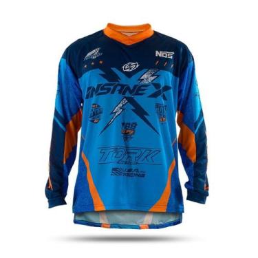 Imagem de Camiseta Camisa Motocross Trilha Adulto Pro Tork Insane X Alongada Con