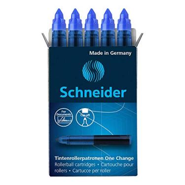 Imagem de Schneider Cartuchos de refil One Change, 0,6 mm, tinta azul, caixa com 5 cartuchos de recarga (185403)