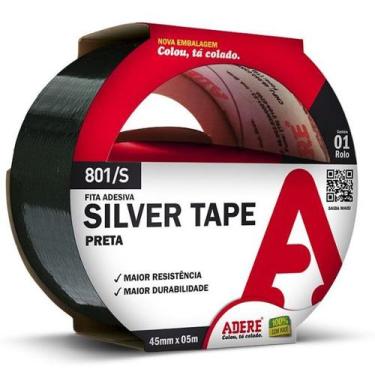 Imagem de Fita Adesiva Silver Tape 45MM X 5M Adere, PRETA