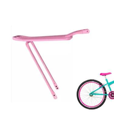 Imagem de Bagageiro Garupa Bike Aro 26 Tubo Grosso Articulado Rosa - DNZ