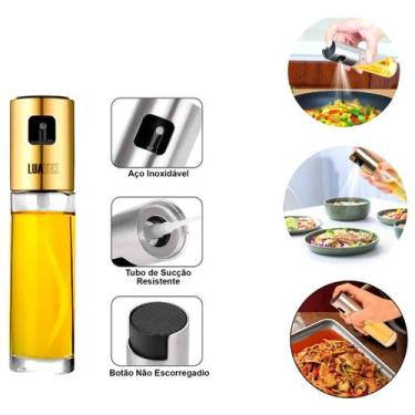 Imagem de Spray Borrifador De Azeite Vinagre 100ml Multifuncional Vidro Aço Inox