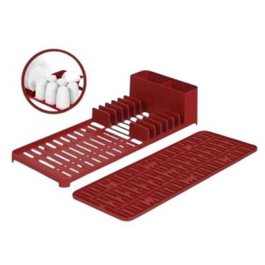 Imagem de Escorredor De Pratos Coza Com Tapete De Pia Single - Vermelho - Brinox
