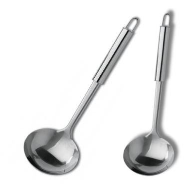 Imagem de Kit 4 Conchas De Cozinha Feijão Utensilio Em Aço Inox 33cm - Art House