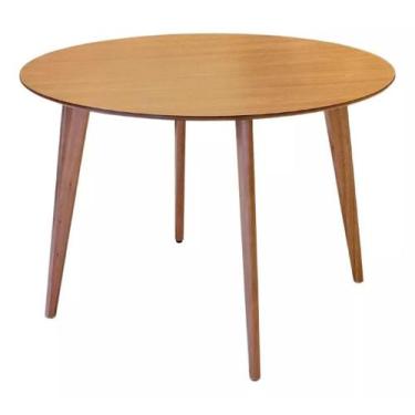 Imagem de Mesa De Jantar Redonda em Madeira de 80cm - cor Freijó - DelJu