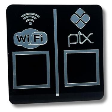 Imagem de PAREDE DUPLO WI-FI - PIX - Preto com Prata - Lm Balcoes
