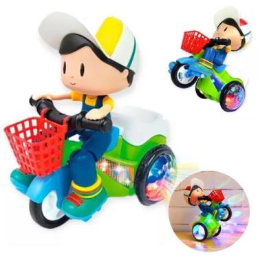 Imagem de Brinquedo Infantil Bate E Volta Com Luz Som Gira 360º Empina - Tricycl