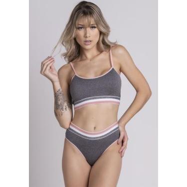 Imagem de Conjunto Lingerie Qualidade Com Elastico Mescla - WLS Modas, Rosa, GG,