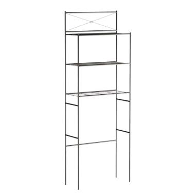 Imagem de Zenna Home Armazenamento sobre o vaso sanitário, protetor de espaço de banheiro de metal com 3 prateleiras, armário de armazenamento estilo cruzado, fácil montagem, bronze polido a óleo