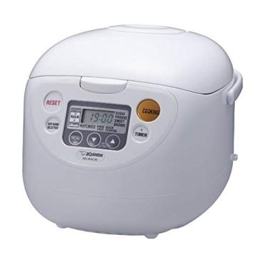Imagem de ZOJIRUSHI Fogão e aquecedor de arroz Micom 10 xícaras (não cozido) NS-WAC18-WD