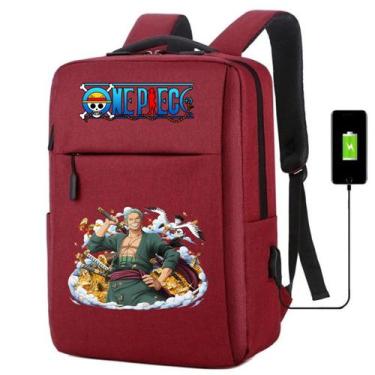 Imagem de Mochila USB Escolar Estampa Infantil One Peace Notebooks, Trabalho Esc