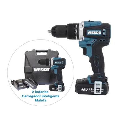 Imagem de Parafusadeira Furadeira 18v Impacto Brushless WS2319k2 Wesco, Azul