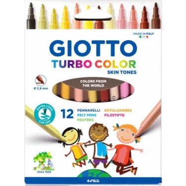 Imagem de Canetinha Marcadores Giotto Turbo Color 12 Cores Tons Pele