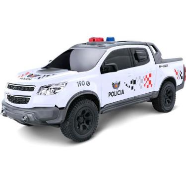 Imagem de Caminhonete da Polícia Carrinho Branco Roda Livre Pick-up Realista PM 