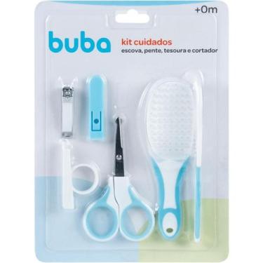 Imagem de Kit Cuidados e Higiene Bebê 4 Peças Buba Pente Escova Tesoura e Cortad