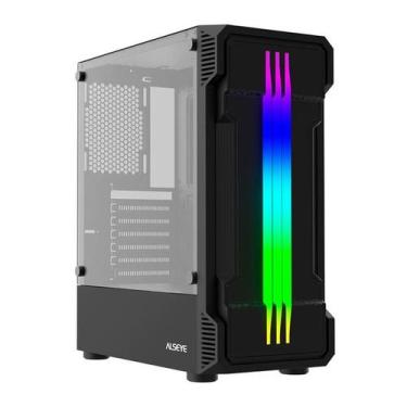 Imagem de Gabinete Gamer Alseye N90, RGB, Mid-Tower, Lateral de Vidro, Preto, N9