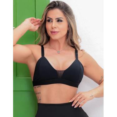 Imagem de Top Feminino com Alças Reguláveis e Bojo Removível - Fitmoda, Preto, M
