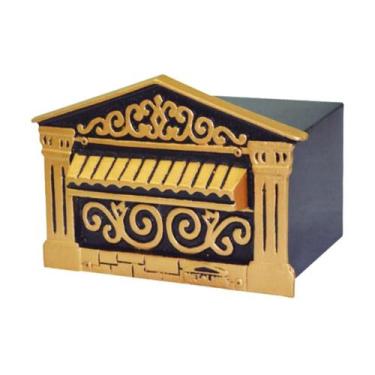 Imagem de Caixa de Correio Para Cartas Romana Ouro Detras 20x25x12cm - Metal Mig