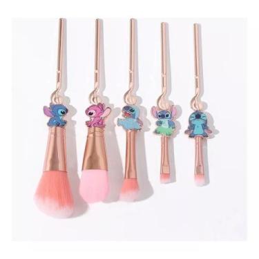 Imagem de Kit 5 Pincéis de Maquiagem Lilo e Stitch Pincel Rosa ou Azul - PT, Ros