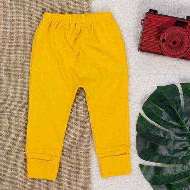 Imagem de Calça para bebê suedine com pé reversível - Era Uma Vez, Amarelo, 6-9M