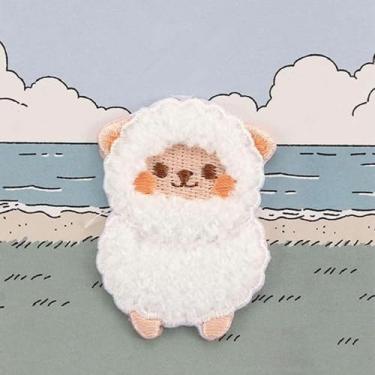 Imagem de Alpaca Body Plush Iron On Patches, Cute Bear Patches, Apliques de roupas de desenho animado, emblemas de animais criativos, costura macia, artes artesanais, apliques de costura DIY