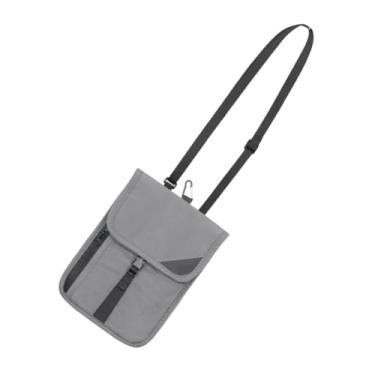 Imagem de AsrMyjcx Carteira de Pescoço de Viagem RFID Bolsa de Pescoço para Mulheres Homens Bolsa Pequena Portátil Bolsa de Pescoço Porta-passaporte para Cartões Passapo, Cinza Escuro