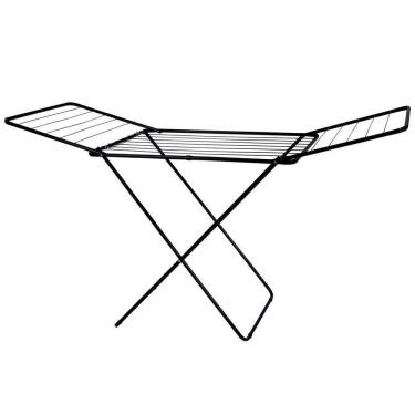 Imagem de Varal De Chão Com Abas Maxi Retrátil Dobrável Mor Cor Preto