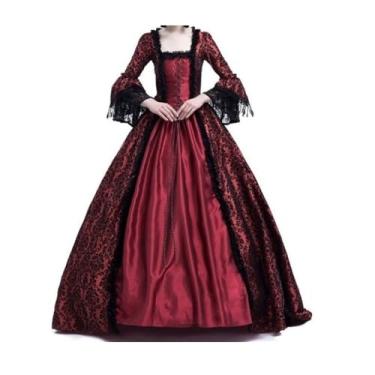 Imagem de Helltaker Women's Victorian Rococo Dress Lace Trumpet Sleeve Dress Inspiration Maiden Vintage Dress for Party