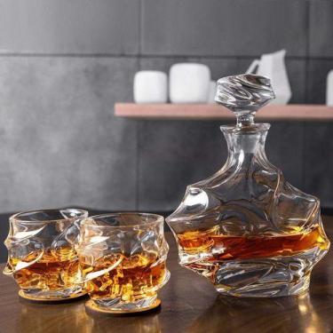 Imagem de Garrafa Decanter Vidro Whisky Licor 900ml +6 Copos Superluxo - Vachero