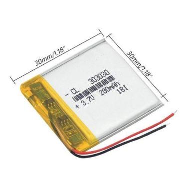 Imagem de Bateria 280  Mah  3,7v  3mm X 30mm X 30mm Cr - KMIG