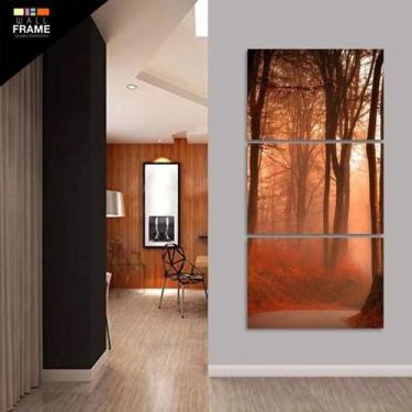 Imagem de Quadro Decorativo Paisagem Árvores 120x60 Grande Em Tecido - Wall Fram