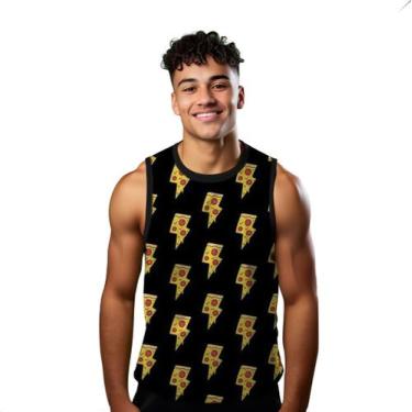 Imagem de Camiseta Algodão Regata Verão Estilo Moda Praia Raio Pizza Relâmpago 5