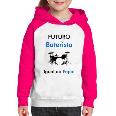 Imagem de Moletom Infantil Futuro Baterista Igual ao Papai - Foca na Moda, Branc