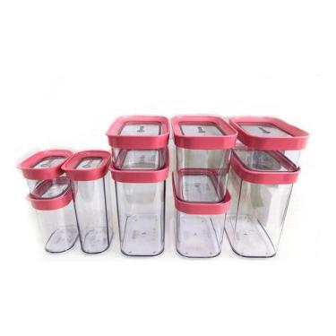 Imagem de Kit Conjunto Cozinha 9 Potes Herméticos Mantimentos Temperos - Oca Var