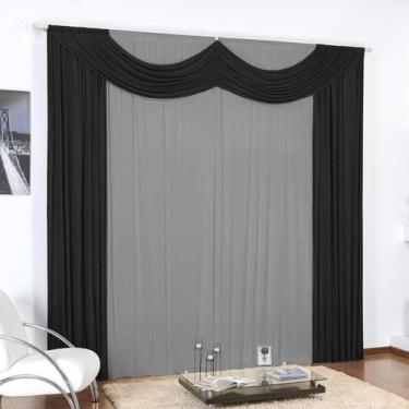 Imagem de Cortina Jéssica Bando Franzido 3,00m x 2,80m - Elegância em Malha Gel 