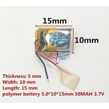 Imagem de (3 Pcs) Bateria 3,7v 50mah 5mm X 10mm X 15mm 501015 2 Fios - - KMIG